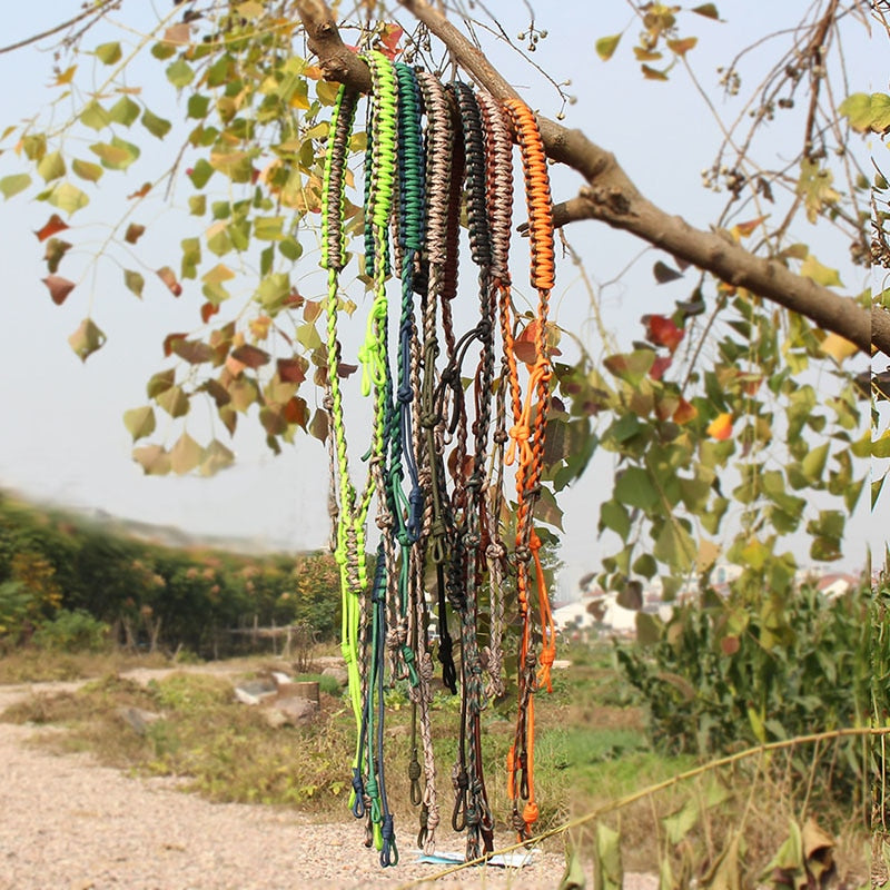Hunting Decoy Rope Hunting Duck Call Lanyard Cord Hunter Game Whistle Lanyard Hunting Decoy Rope with 12 Adjustable Loops Rings