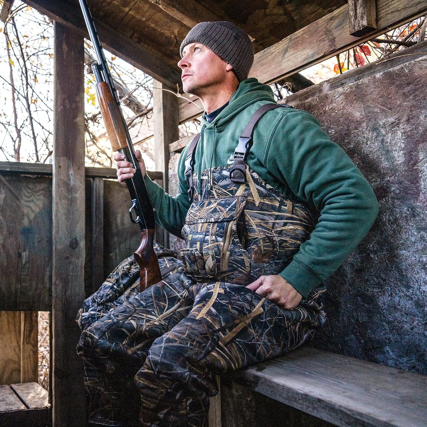 TIDEWE Chest Waders with Boot Hanger Hunting Waders for Men Next Camo Evo with 600G Insulation Waterproof Cleated Neoprene Bootfoot Wader Insulated Hunting & Fishing Waders (Size 9)